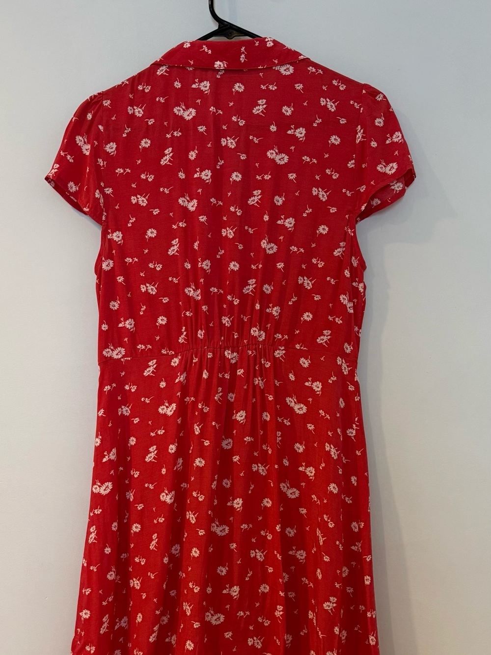 GAP Red Floral Button Front Mini Summer Dress - Picture 3 of 6